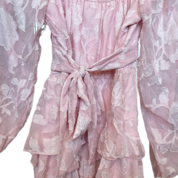 ❤️ Valentine’s Day Pink Floral Ruffle Cottagecore Romper Size Small NWT - Picture 8 of 9